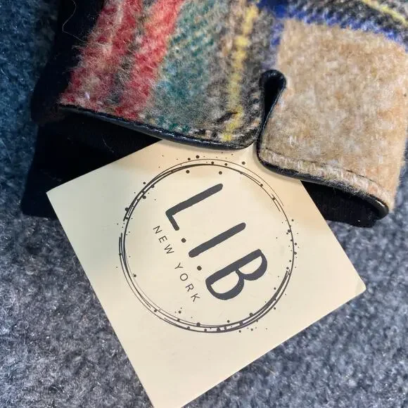 Brand New L.I.B. Autumn Scottish Black Red Tan Plaid Winter Ski Snow Gloves - Picture 4 of 5